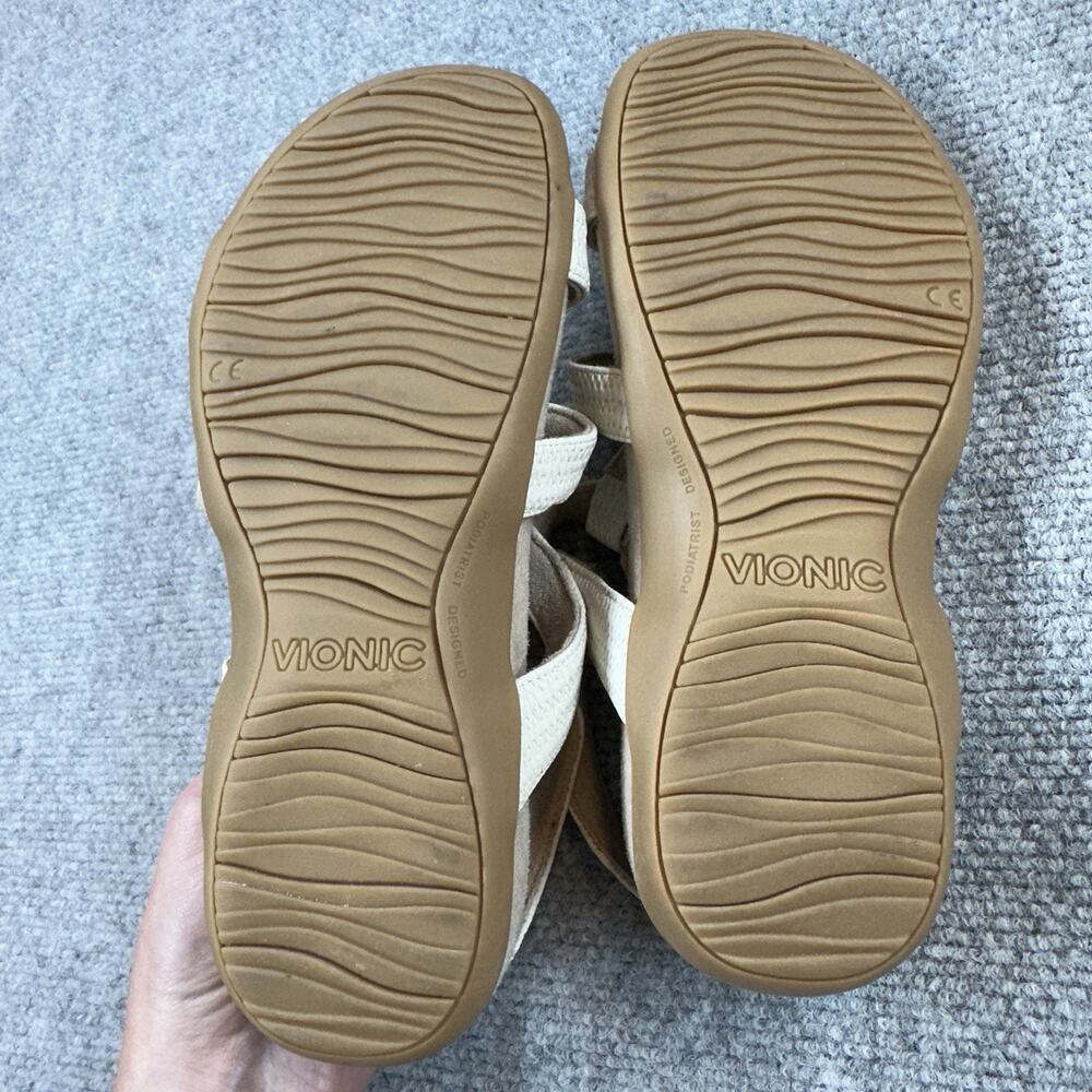 Vionic Amber Pearl Sandals Women’s 6.5 Cream Pearl Orthotic Adjustable - Picture 8 of 10